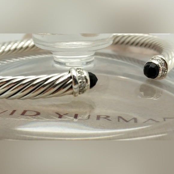 David Yurman Classics Bracelet Sterling Silver w/ Black Onyx & Pave Diamonds - Picture 4 of 4